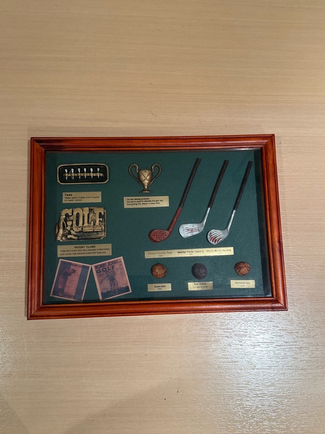Golf Memorabilia Display Frame Shadow Box