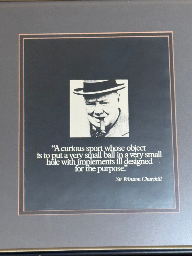Sir Winston Churchill Golf Quote Framed Print - photo 2