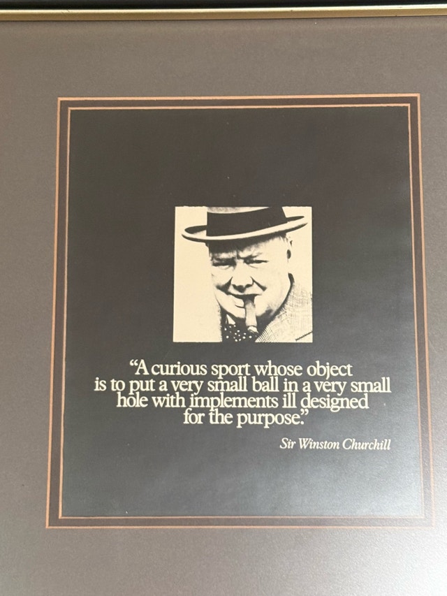 Sir Winston Churchill Golf Quote Framed Print - photo 3