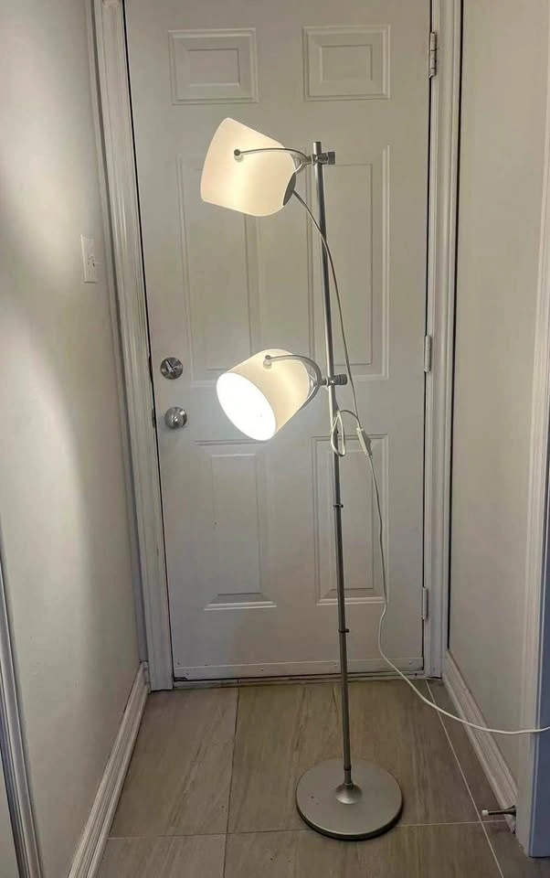 Silver 2-Light Adjustable Floor Lamp