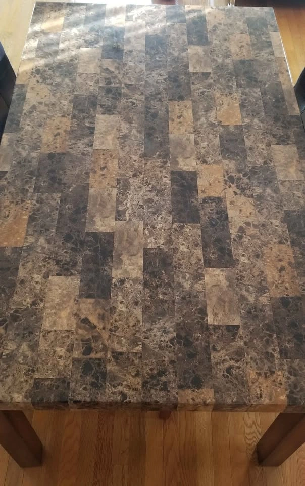 3'x5' Faux Marble Dining Table with 4 Chairs - photo 3