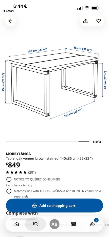 IKEA MÖRBYLÅNGA Dining Table + 4 ODGER Chairs - photo 3