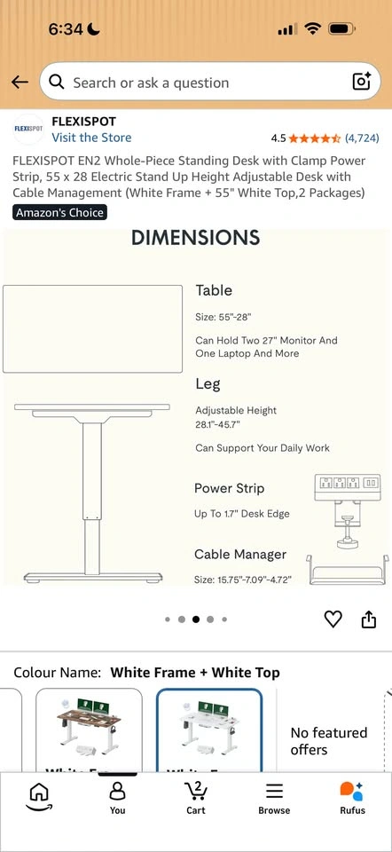 FlexiSpot EN2 Electric Standing Desk (All-White) - photo 5