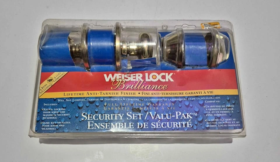 Weiser Lock Brilliance Security Set / Valu-Pak Brass