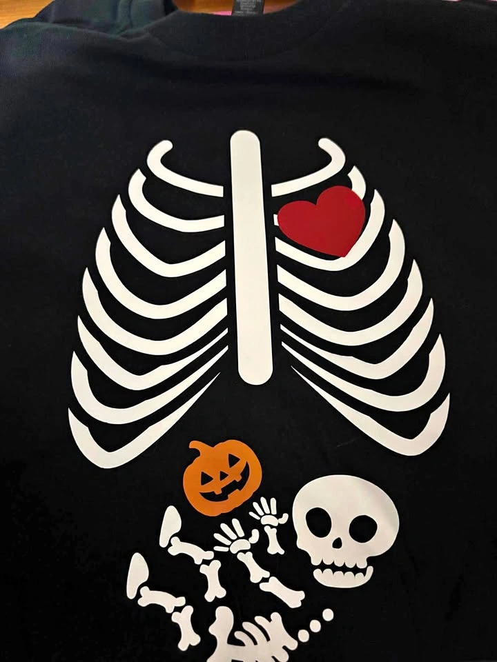 Halloween skeleton baby shirt for the mom to be