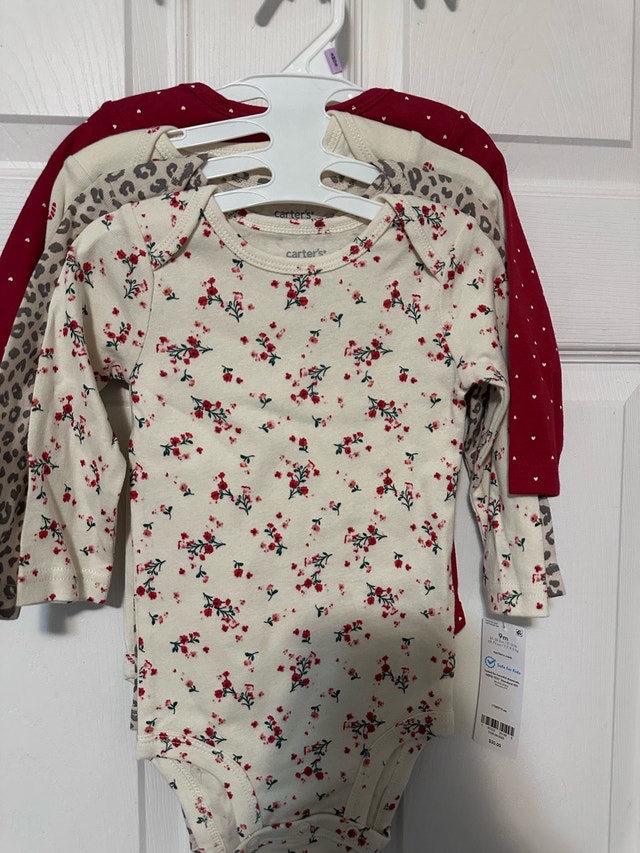 BNWT Carters 9 months baby girl body suits-4 pieces