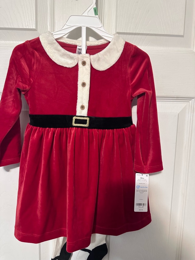 BNWT Carters Santa dress with leggings-18 mths