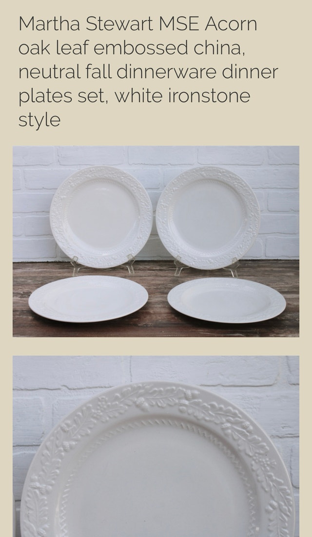 Martha Stewart plates leaf embossed plates-5 - photo 4