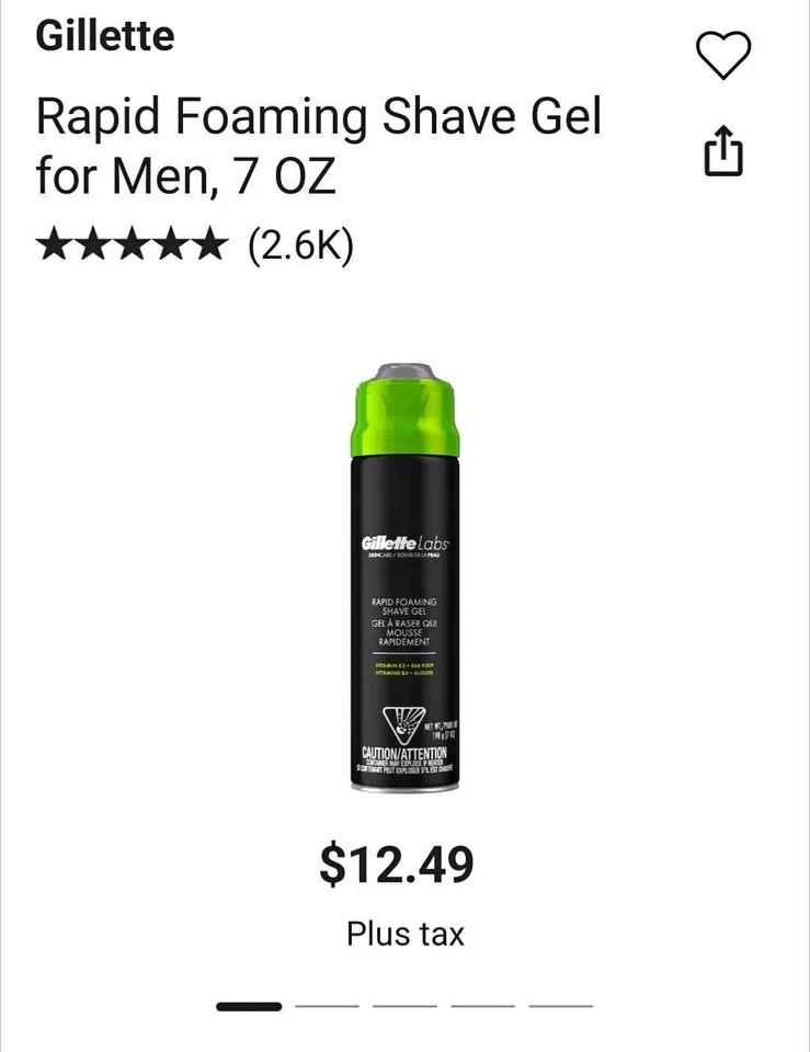 === NEW Men's Gillette Shaving Gel === thumbnail