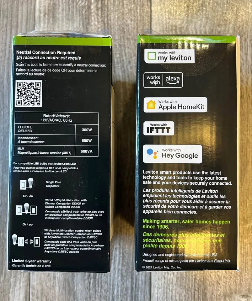 2 Leviton Decora Smart Dimmer Switch image indicator(2)