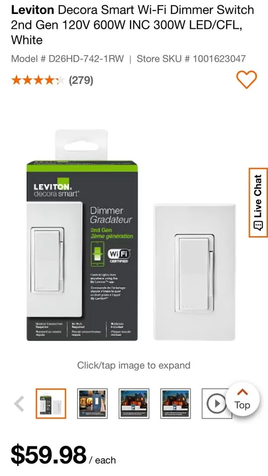 2 Leviton Decora Smart Dimmer Switch image indicator(4)