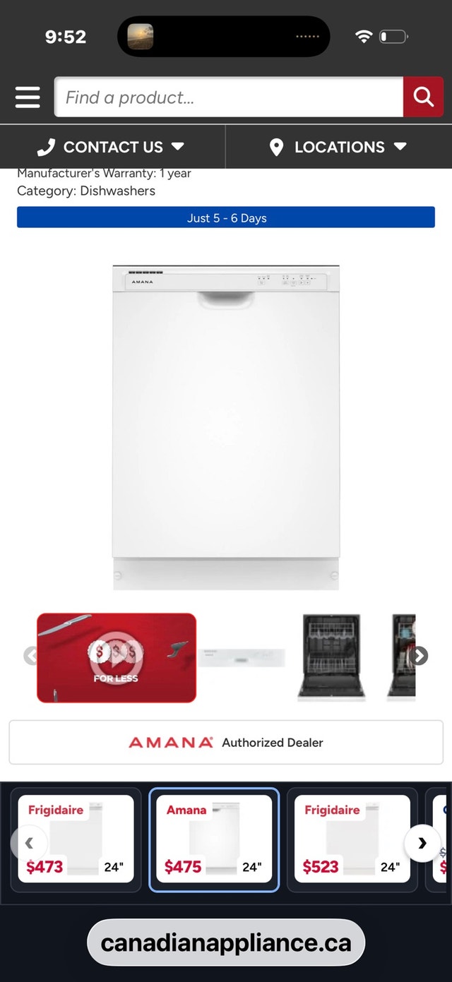 Brand New Amana Dishwasher – ADFS2524RS – Stainless Steel - photo 4