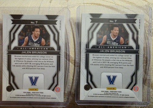 2024-25 Panini Prizm Draft Picks Jalen Brunson 2 Card Lot - photo 2