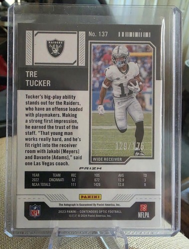 2023 Panini Contenders Optic Red Prizm Tre Tucker RC /175 - photo 2