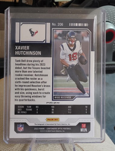 2023 Panini Contenders Optic Rookie Ticket #206 Xavier Hutchinso - photo 2