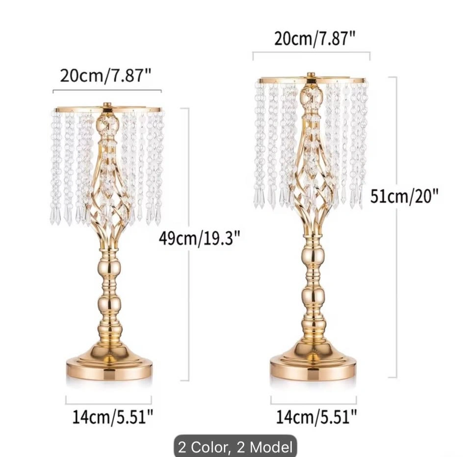 Golden Crystal Flower Stand Centerpiece Rental - photo 3