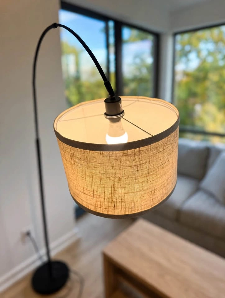 71in 350° Rotatable Arc Floor Lamp - Linen Shade - photo 3