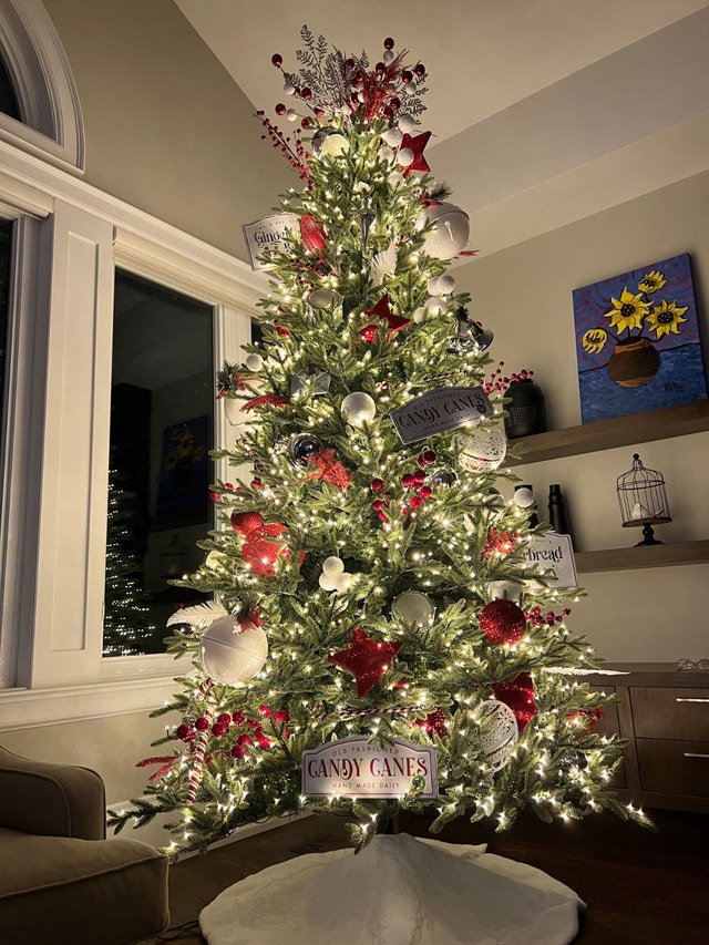 9 ft pre-lit Aspen Artificial Christmas Tree