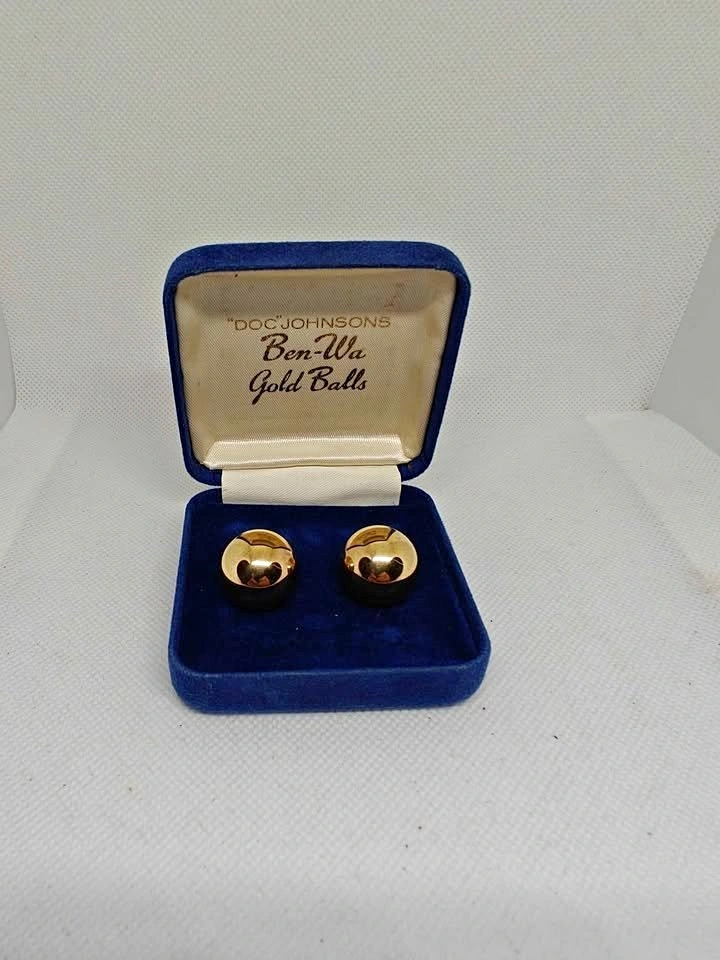 Vintage Doc Johnson Ben-Wa Gold Balls With Original Case