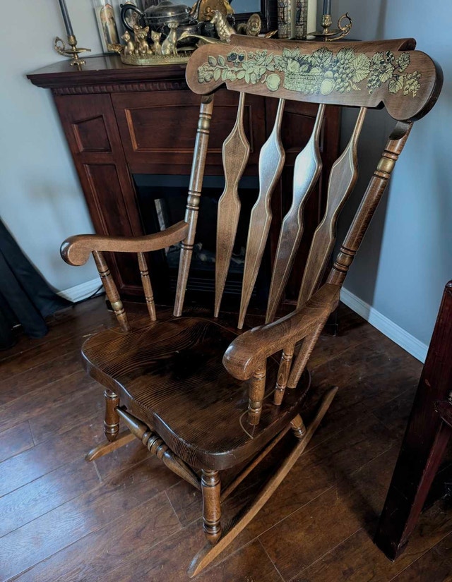 Vintage Solid Wood Rocking Chair