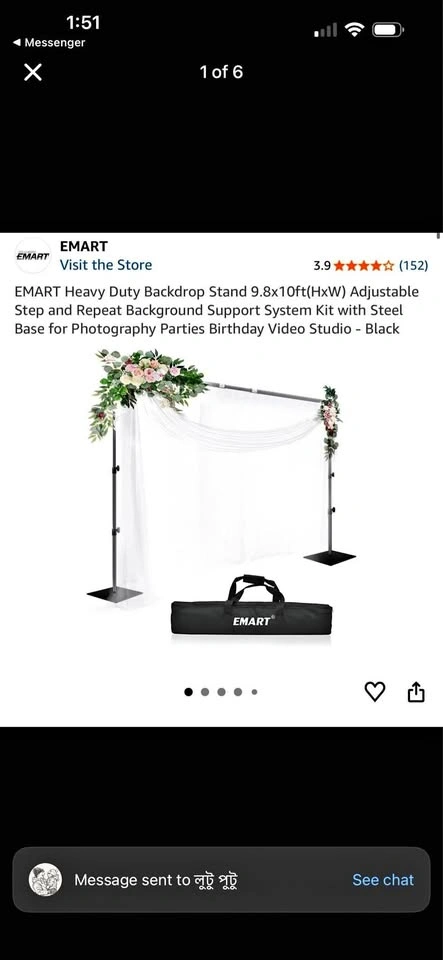 EMART Heavy Duty Backdrop Stand rental