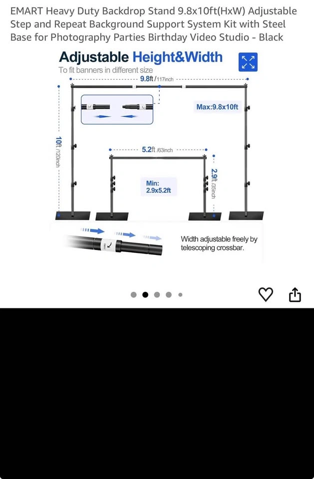 EMART Heavy Duty Backdrop Stand rental - photo 2