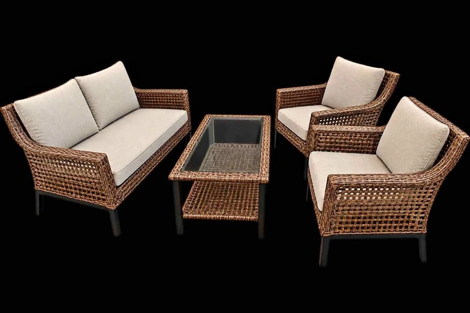 4-Piece Wicker Outdoor Patio Furniture Set