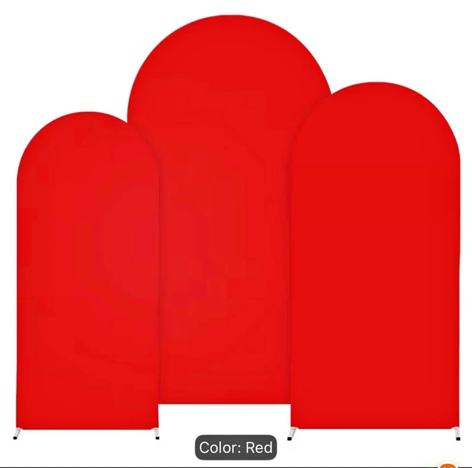 Set of 3 Red Arch Backdrop Covers Rental
