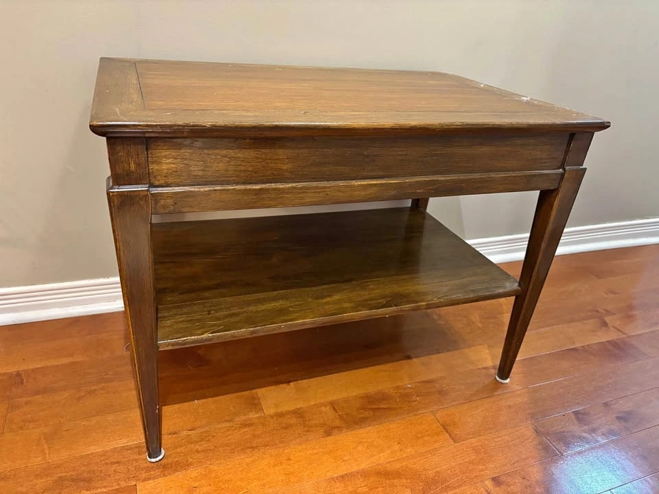 Wooden End Table with Shelf