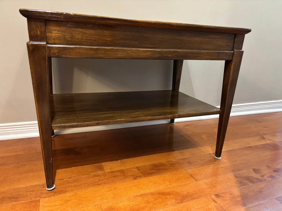 Wooden End Table with Shelf - photo 2