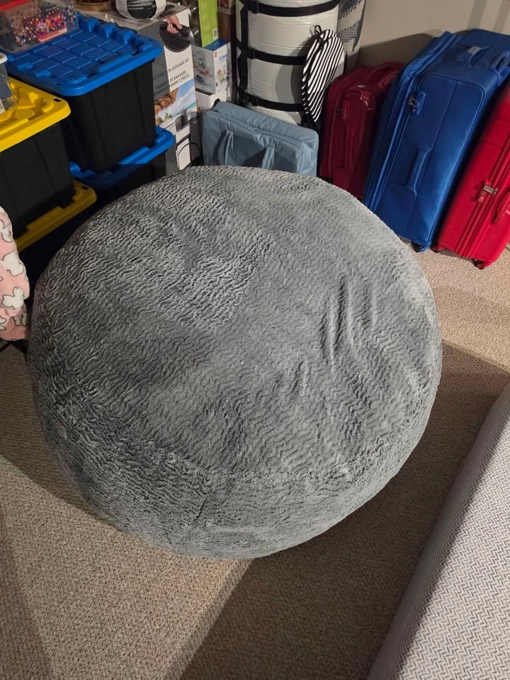 Costco Grey Plush Bean Bag Chair - photo 3
