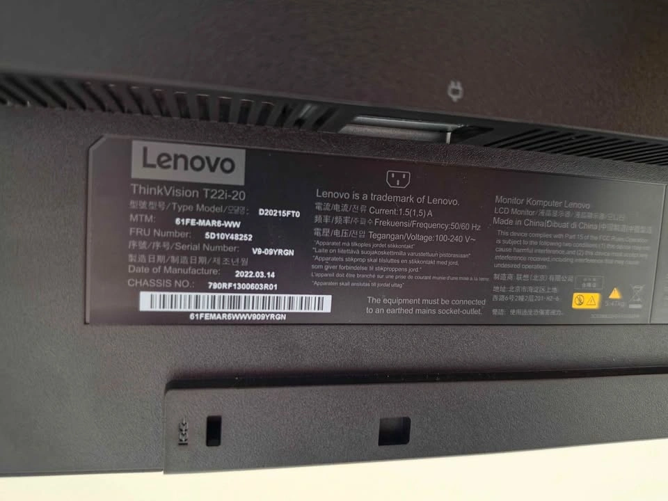Lenovo ThinkVision T22i-20 Monitor (2x available) - photo 2