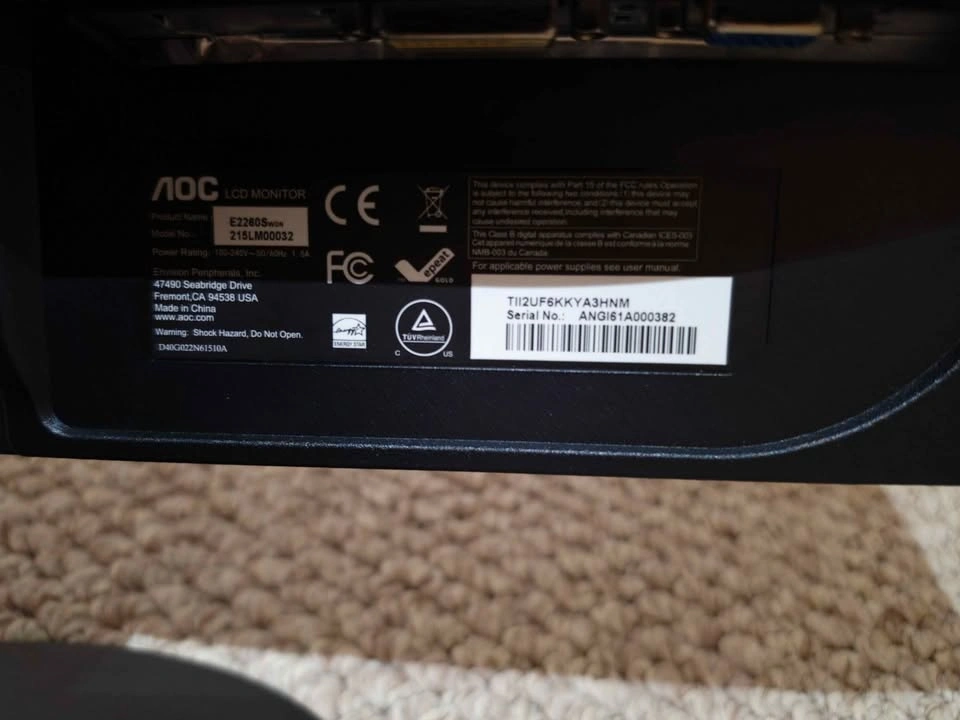 AOC E2260SWDN 22-inch LED Monitor - photo 2