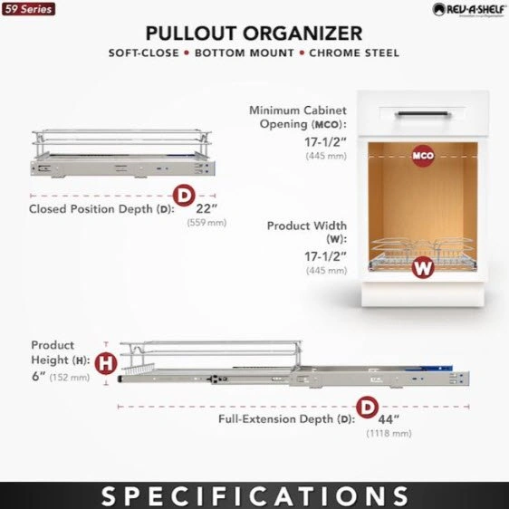 Rev-A-Shelf Wire Pull-Out Organizer with Soft-Close Slides - photo 3