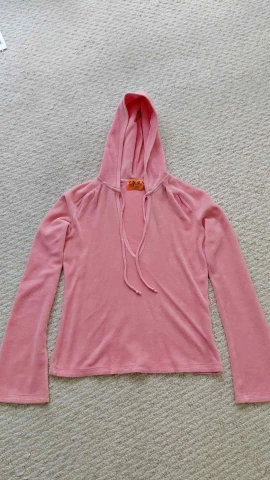 Juicy Couture Pink Velour Hoodie Size Small