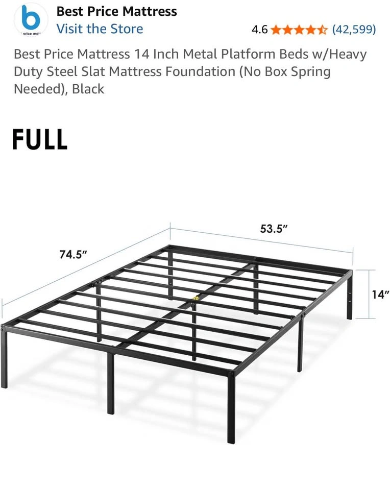 Full Bed Set (Mattress + Frame + Topper) - Like New - photo 4