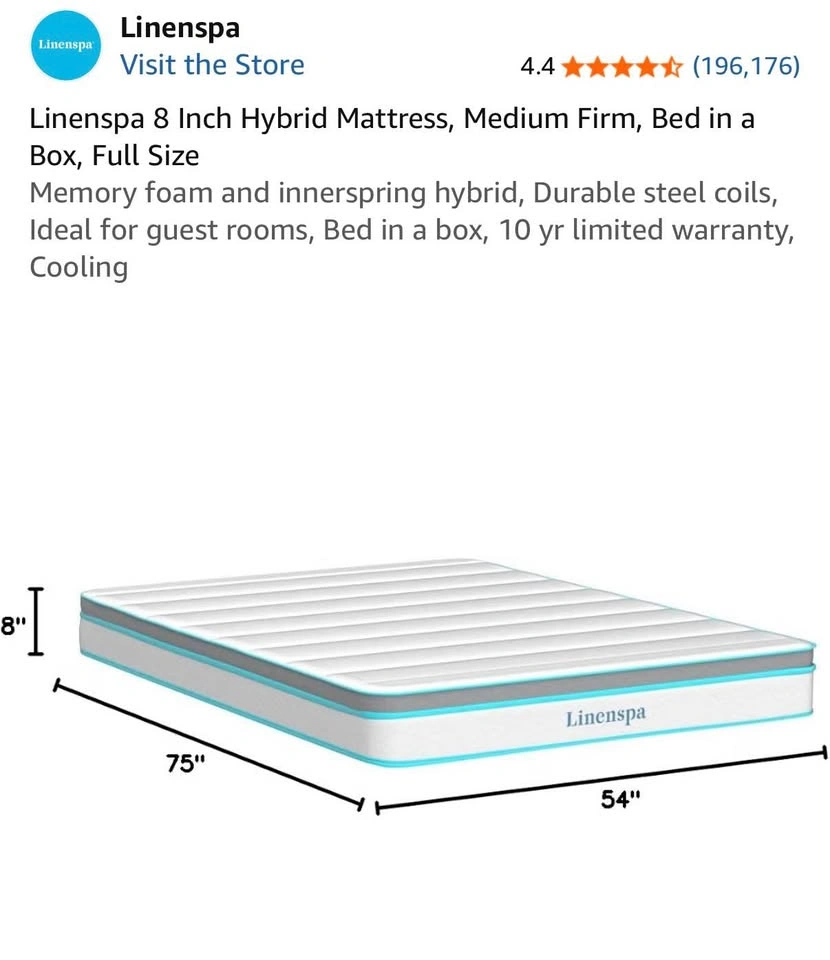 Full Bed Set (Mattress + Frame + Topper) - Like New - photo 5