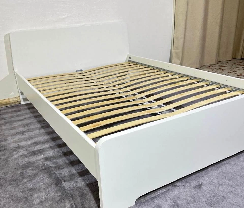 IKEA White bed frame with slats, Double/Full, mattress optional