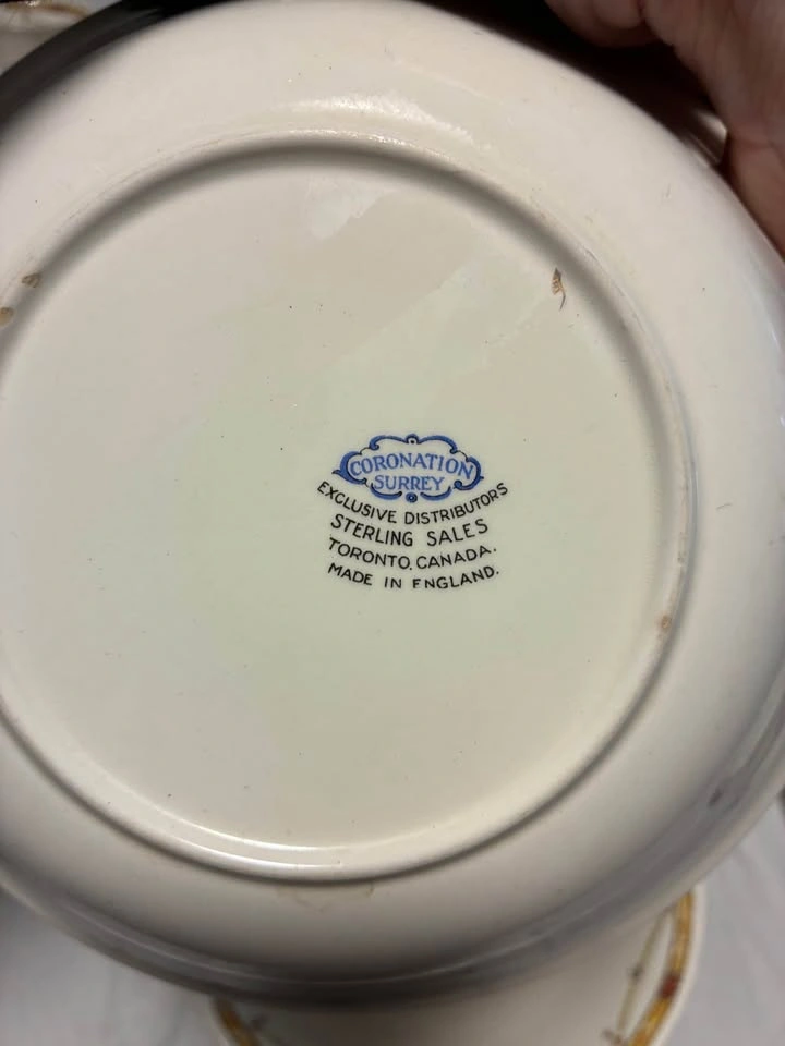 Rare 1920s Art Deco Sampson Bridgwood Coronation Dinnerware - photo 3
