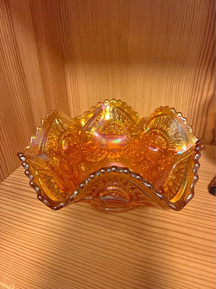 Imperial Glass marigold carnival glass bowl