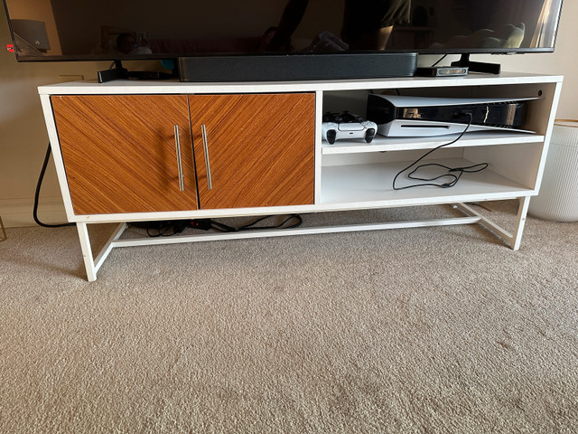 TV Stand with Open Shelves and Storage Cupboard - photo 2