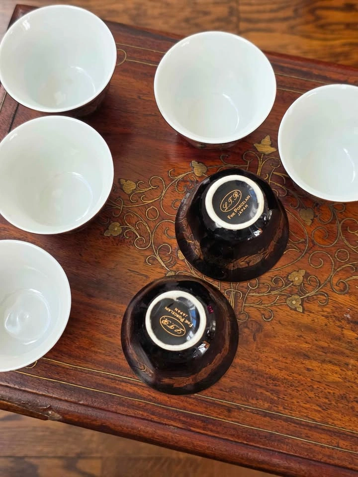 VINTAGE L.T.R. Fine Porcelain Japan Tea Cups - Set of 7 - photo 3