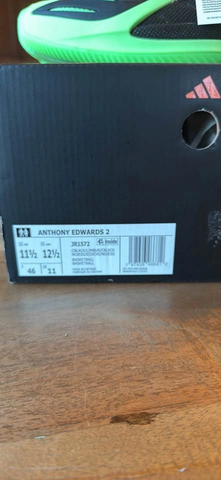 adidas Anthony Edwards 1 Low Lucid Lime Size 11.5 men - photo 5