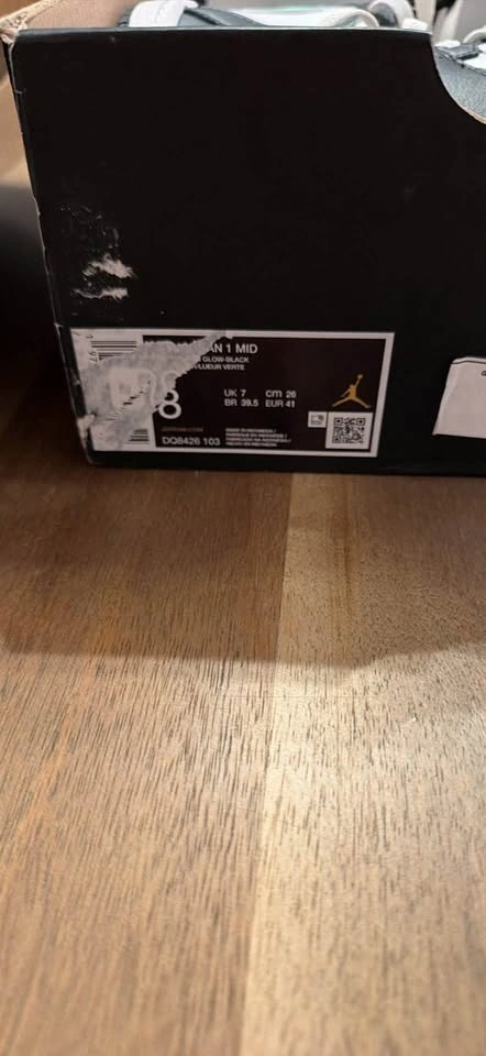Jordan 1 Mid Glow Black mens 8 - photo 2