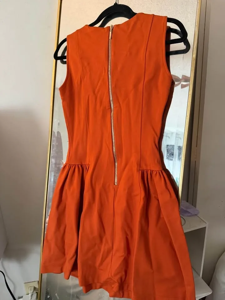 Alice + Olivia Orange Sleeveless Dress Size S - photo 3