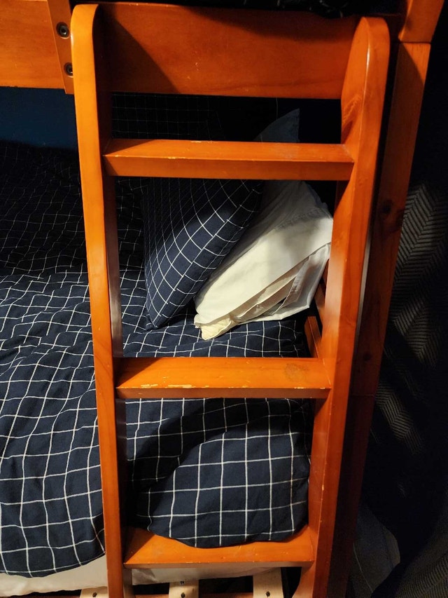 Solid Wood Twin over Full Bunk Bed with Storage - photo 2