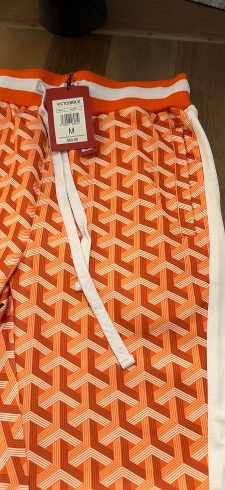 New Victorious Orange Geometric Track Pants sizes Small and Medi - photo 2