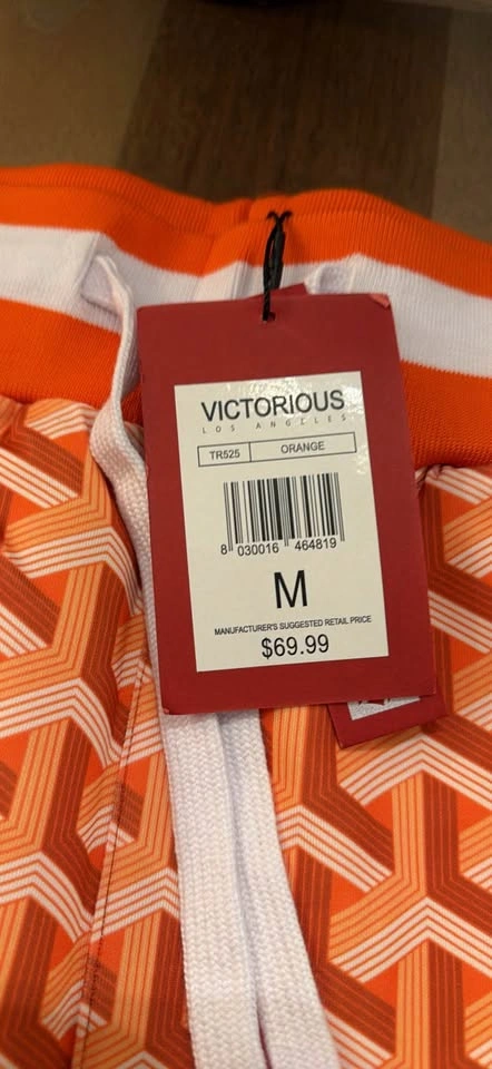 New Victorious Orange Geometric Track Pants sizes Small and Medi - photo 3