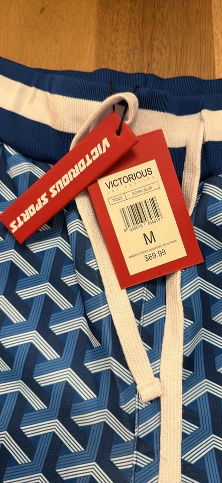 New Victorious Royal Blue Geometric Track Pants S and M - photo 2