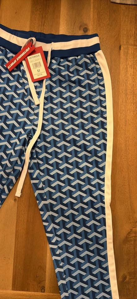 New Victorious Royal Blue Geometric Track Pants S and M - photo 3